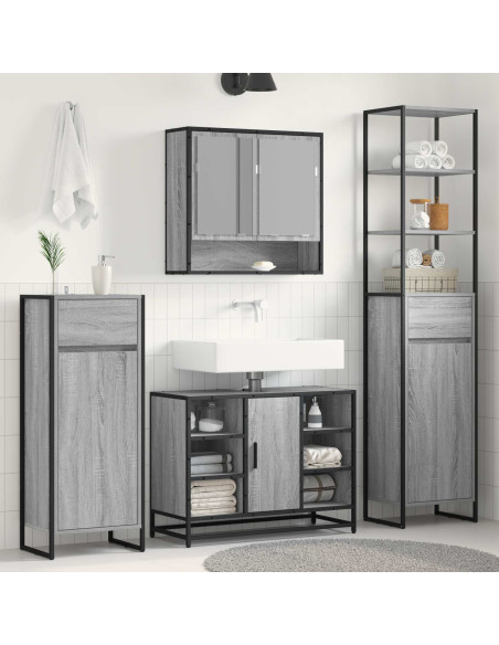 Mobile da Bagno con cassetto Grigio Sonoma 40 x 30 x 100 cm