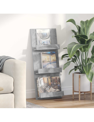 Scaffale per riviste Grigio cemento 43 x 11 x 102 cm
