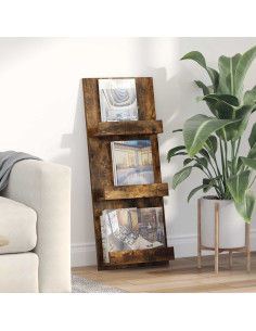 Scaffale per riviste Rovere fumé 43 x 11 x 102 cm