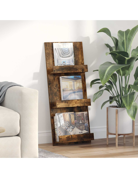 Scaffale per riviste Rovere fumé 43 x 11 x 102 cm