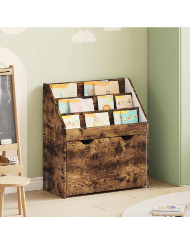Libreria per Bambini con cassetto Rovere fumé 60 x 29,5 x 69 cm