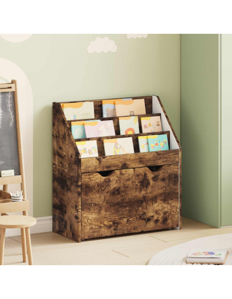 Libreria per Bambini con cassetto Rovere fumé 60 x 29,5 x 69 cm