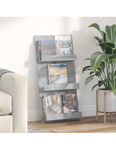 Scaffale per riviste Grigio cemento 51 x 11 x 102 cm