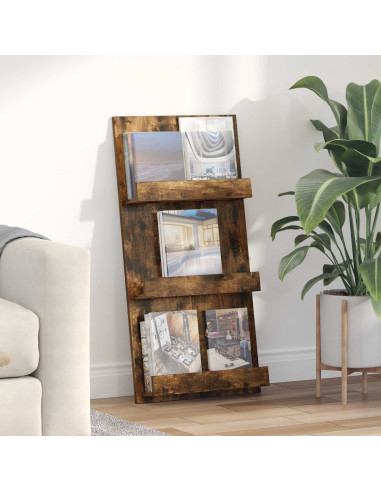 Scaffale per riviste Rovere fumé 51 x 11 x 102 cm