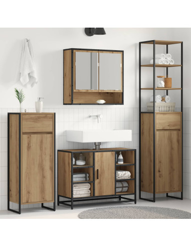 Mobile da Bagno con porta Rovere Artigianale 40 x 30 x 100 cm