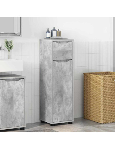 Mobile da Bagno con cassetto Grigio cemento 30,5 x 30 x 101 cm