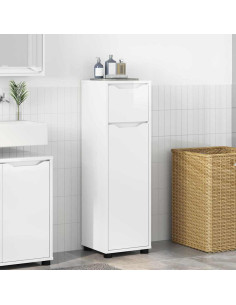 Mobile da Bagno con cassetto Bianco Lucido 30,5 x 30 x 101 cm