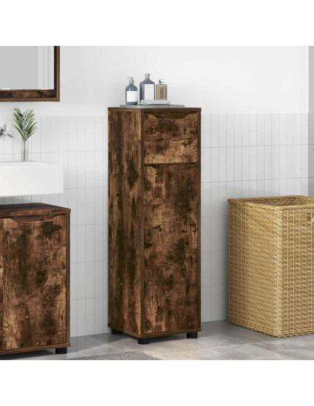 Mobile da Bagno con cassetto Rovere fumé 30,5 x 30 x 101 cm