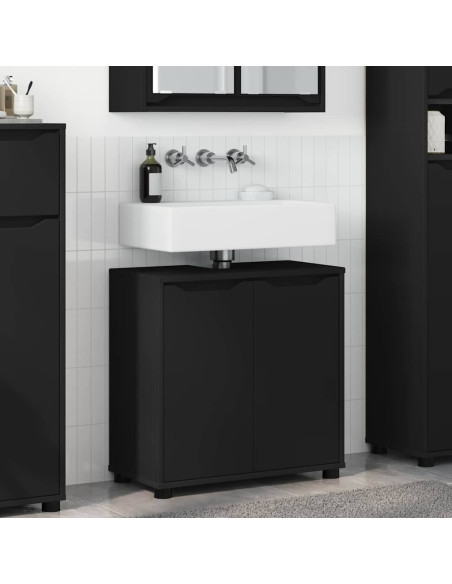 Mobile per lavabo da bagno con lo scaffale Nero 60 x 30 x 60 cm