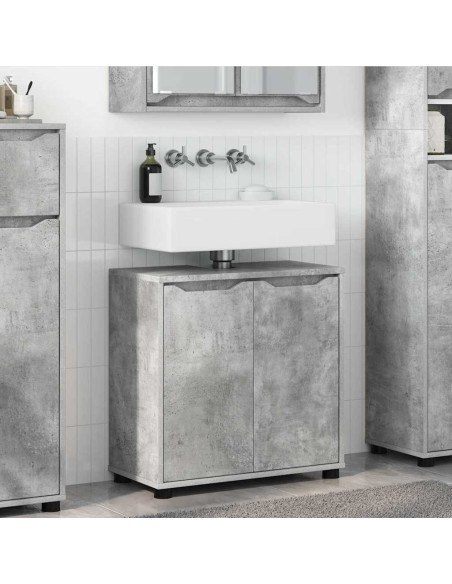 Mobile per lavabo da bagno Grigio cemento 60 x 30 x 60 cm