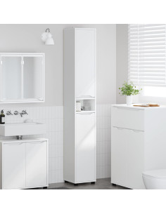 Mobile da Bagno Bianco 30,5 x 30 x 195 cm Legno multistrato