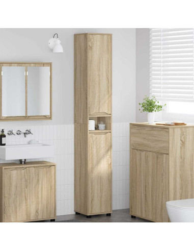 Mobile da Bagno con porta Rovere Sonoma 30,5 x 30 x 195 cm