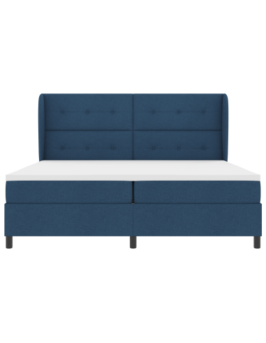 Letto a molle con materasso Blu 200 x 200 cm Tessuto