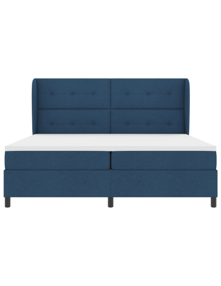 Letto a molle con materasso Blu 200 x 200 cm Tessuto