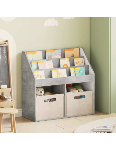 Libreria per Bambini Grigio cemento 72,5 x 29,5 x 69 cm