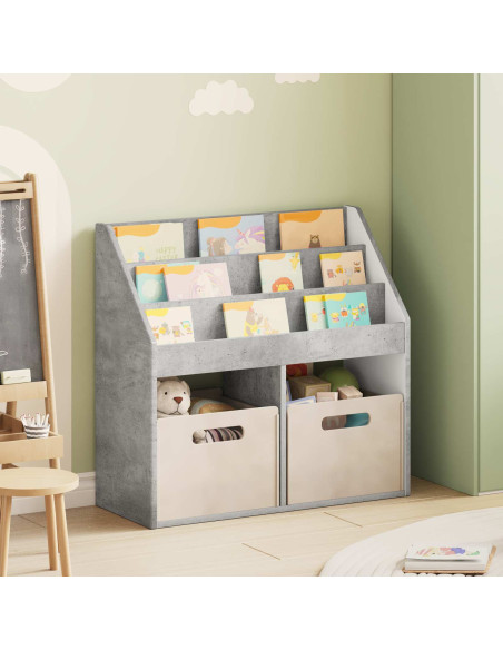 Libreria per Bambini Grigio cemento 72,5 x 29,5 x 69 cm