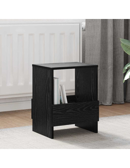 Scaffale per riviste Rovere Nero 35 x 30 x 45 cm