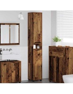 Mobile da Bagno con porta Legno vecchio 30,5 x 30 x 195 cm