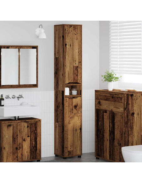 Mobile da Bagno con porta Legno vecchio 30,5 x 30 x 195 cm