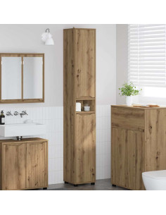 Mobile da Bagno con porta Rovere artigianale 30,5 x 30 x 195 cm