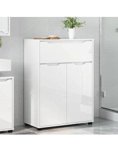 Mobile da Bagno con cassetto Bianco Lucido 72,5 x 36,5 x 100 cm