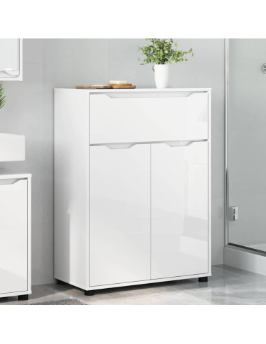 Mobile da Bagno con cassetto Bianco Lucido 72,5 x 36,5 x 100 cm
