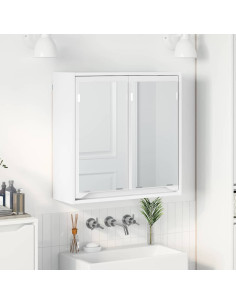 Mobiletto per specchio da bagno Bianco 60 x 20 x 60 cm