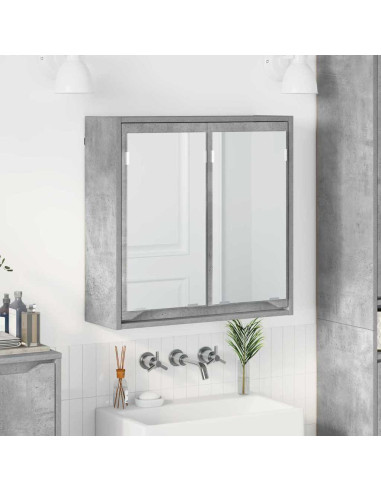 Mobiletto per specchio da bagno Grigio cemento 60 x 20 x 60 cm