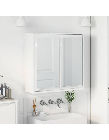 Mobiletto per specchio da bagno Bianco Lucido 60 x 20 x 60 cm