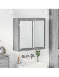 Mobiletto per specchio da bagno Grigio Sonoma 60 x 20 x 60 cm
