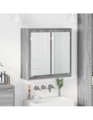 Mobiletto per specchio da bagno Grigio Sonoma 60 x 20 x 60 cm