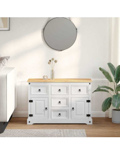 Cassapanche di stoccaggio Bianco 112 x 40 x 75 cm Pino massello