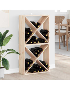 Portabottiglie 2 pcs Naturale 62 x 25 x 62 cm Pino massello