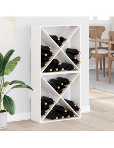 Portabottiglie 2 pcs Bianco 62 x 25 x 62 cm Pino massello