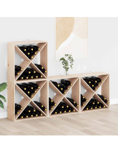 Portabottiglie 4 pcs Naturale 62 x 25 x 62 cm Pino massello