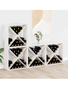 Portabottiglie 4 pcs Bianco 62 x 25 x 62 cm Pino massello