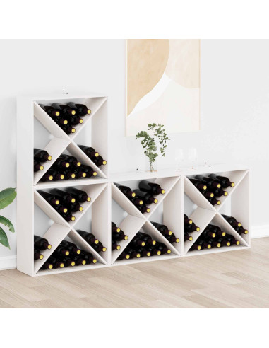Portabottiglie 4 pcs Bianco 62 x 25 x 62 cm Pino massello