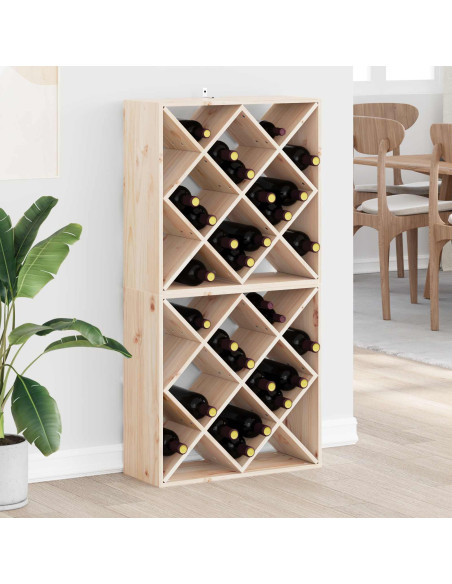 Portabottiglie 2 pcs Naturale 62 x 25 x 62 cm Pino massello