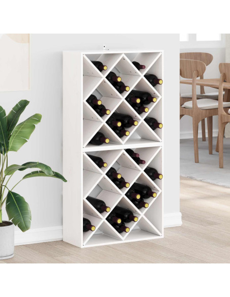 Portabottiglie 2 pcs Bianco 62 x 25 x 62 cm Pino massello