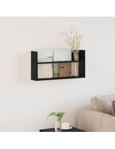 Scaffale per riviste Rovere Nero 60 x 12 x 30 cm