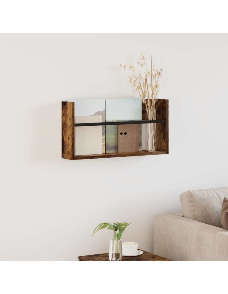 Scaffale per riviste Rovere fumé 60 x 12 x 30 cm