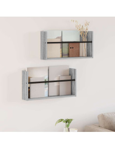 Scaffale per riviste 2 pcs Grigio Sonoma 60 x 12 x 30 cm