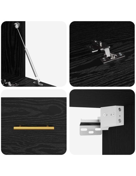 Armadietto a muro Rovere nero 80 x 36.5 x 35 cm