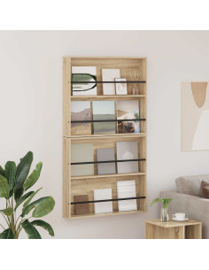 Scaffale per riviste 2 pcs Rovere Sonoma 80 x 12 x 70 cm