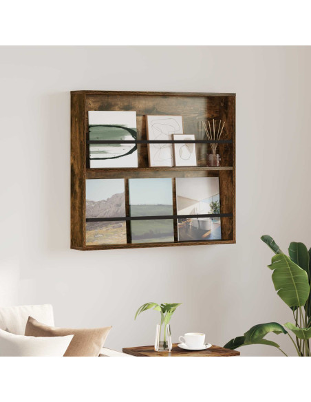 Scaffale per riviste Rovere fumé 80 x 12 x 70 cm