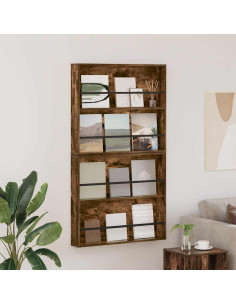 Scaffale per riviste 2 pcs Rovere fumé 80 x 12 x 70 cm