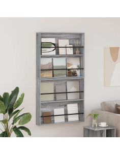 Scaffale per riviste 2 pcs Grigio Sonoma 80 x 12 x 70 cm