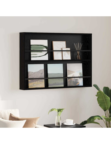 Scaffale per riviste Rovere Nero 100 x 12 x 70 cm