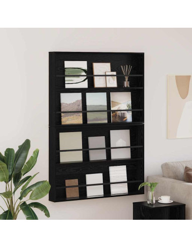 Scaffale per riviste 2 pcs Rovere Nero 100 x 12 x 70 cm