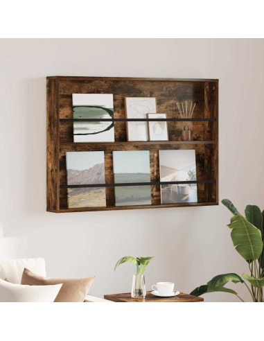 Scaffale per riviste Rovere fumé 100 x 12 x 70 cm